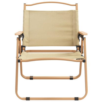 Sedie da Campeggio 2 pz Beige 54x43x59 cm Tessuto Oxford