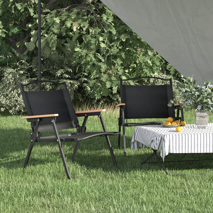 Sedie da Campeggio 2 pz Nere 54x43x59 cm Tessuto Oxford - homemem39