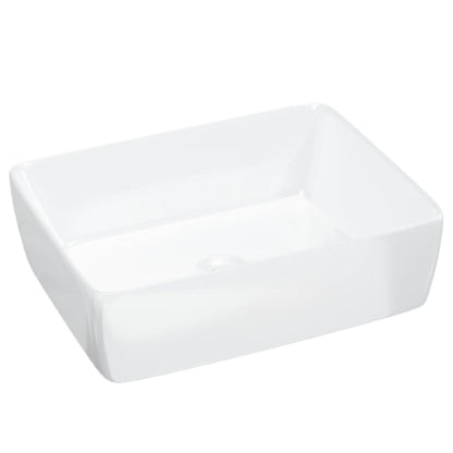 Lavandino Bianco 48x37x13 cm in Ceramica Rettangolare - homemem39