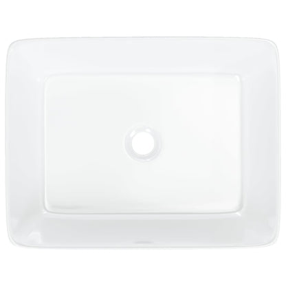 Lavandino Bianco 48x37x13 cm in Ceramica Rettangolare - homemem39
