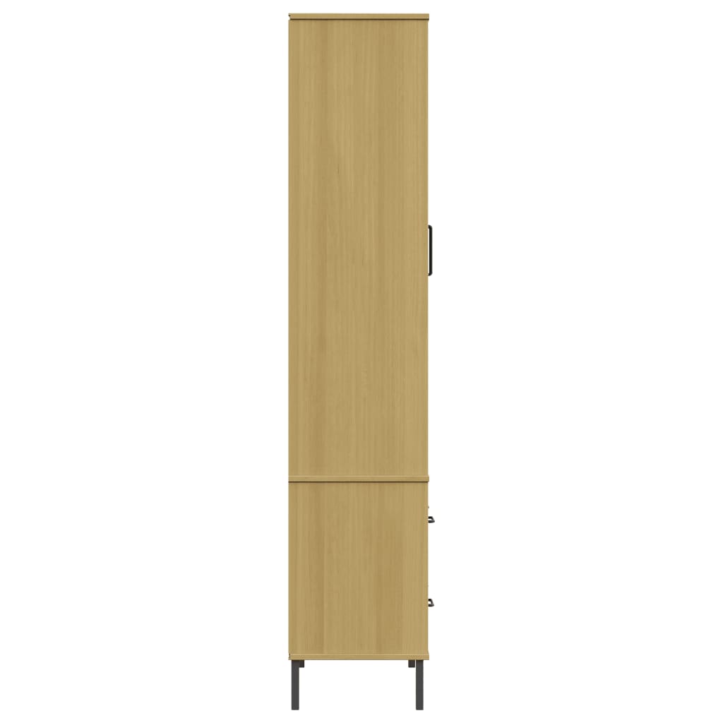 Libreria con Gambe Metallo Marrone 85x35x172,5 cm Massello OSLO | homemem39