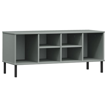 Scarpiera Gambe Metallo Grigio 106x35x45cm Legno Massello OSLO - homemem39