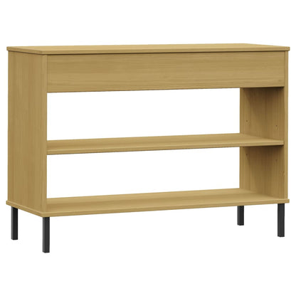 Mobile Consolle Gambe Metallo Marrone Legno Massello Pino OSLO | homemem39