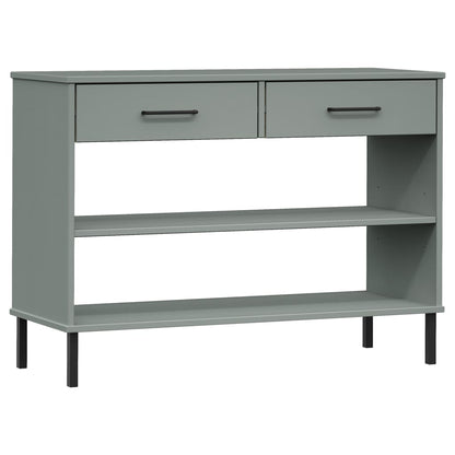 Mobile Consolle Gambe Metallo Grigio Legno Massello Pino OSLO | homemem39