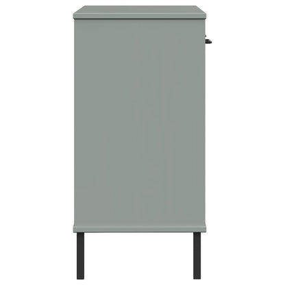 Mobile Consolle Gambe Metallo Grigio Legno Massello Pino OSLO | homemem39