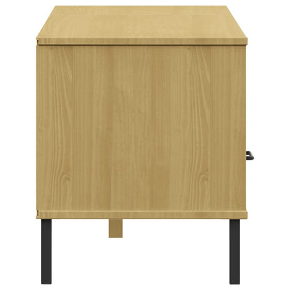 Mobile TV con Gambe Metallo Marrone Legno Massello di Pino OSLO | homemem39