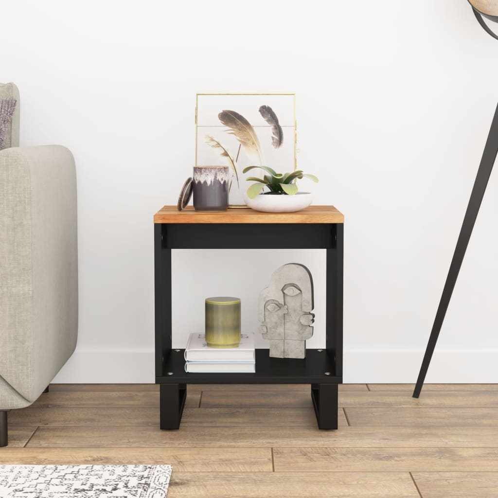 Tavolino da Soggiorno 40x31x46 cm Massello Acacia e Multistrato