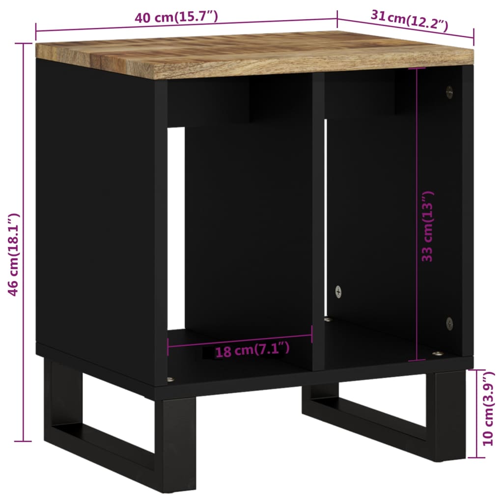 Tavolino 40x31x46 cm Legno Massello Mango e Legno Multistrato - homemem39