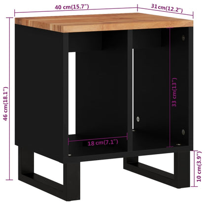 Tavolino 40x31x46 cm Legno Massello Acacia e Legno Multistrato - homemem39