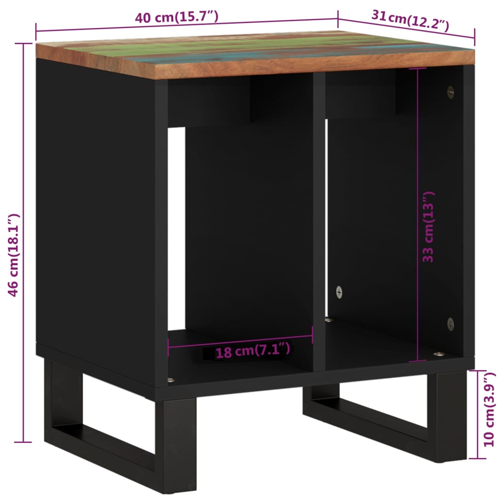 Tavolino 40x31x46 cm Legno Massello Recupero e Multistrato | homemem39