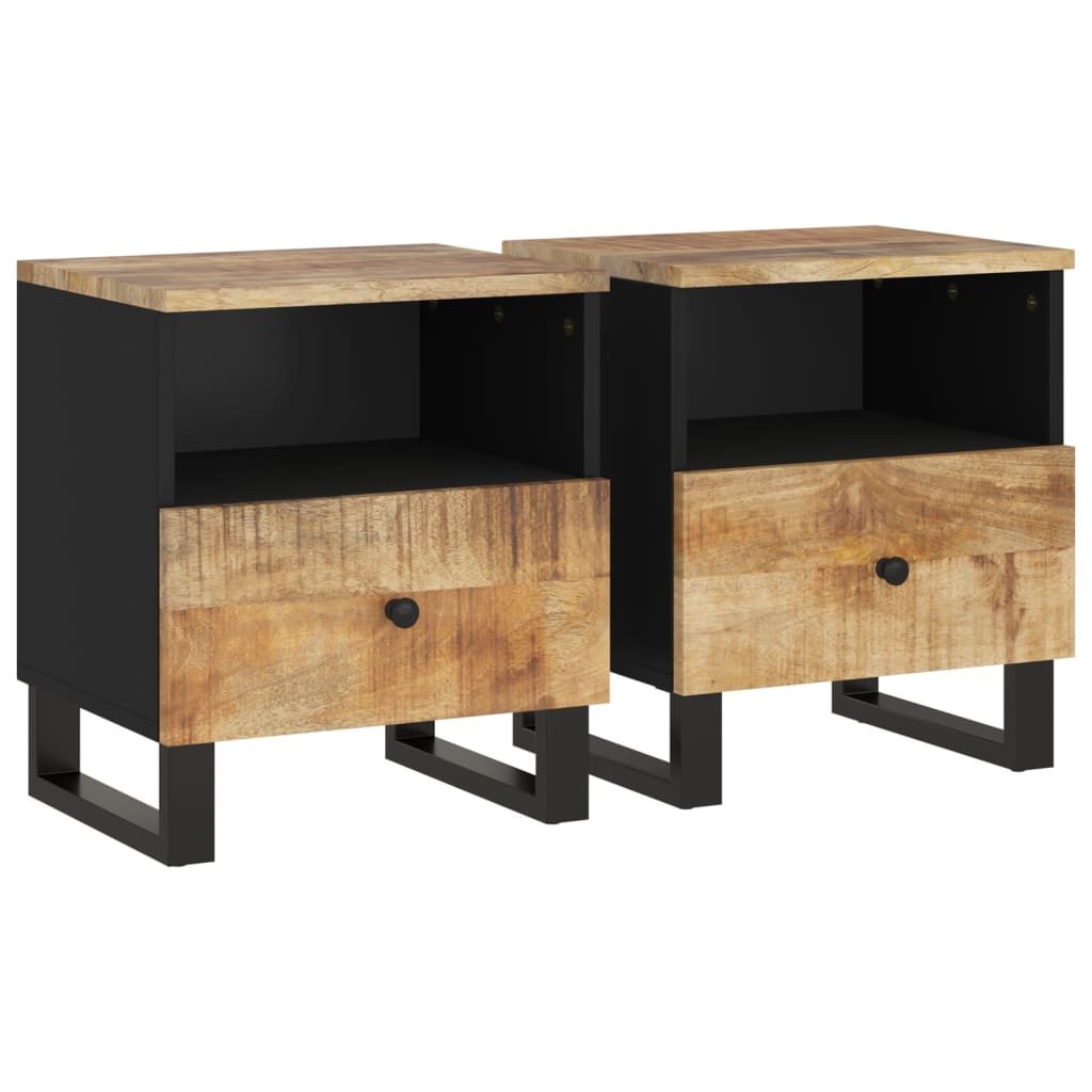 Comodini 2pz in Legno Massello di Mango e Legno Multistrato | homemem39