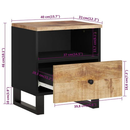 Comodini 2pz in Legno Massello di Mango e Legno Multistrato | homemem39