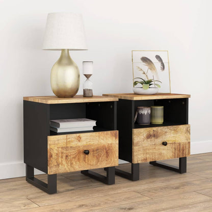 Comodini 2pz in Legno Massello di Mango e Legno Multistrato | homemem39