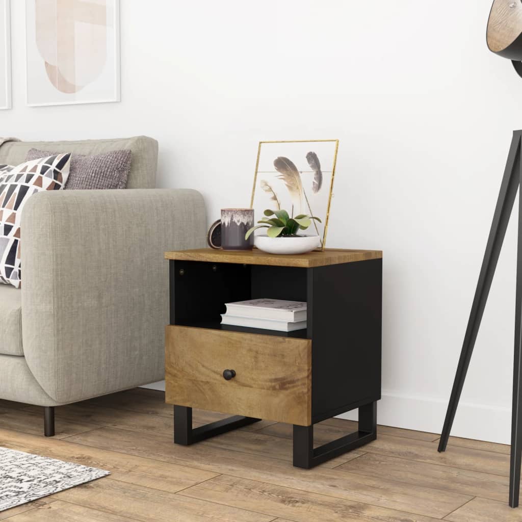 Comodino in Legno Massello di Mango e Legno Multistrato | homemem39