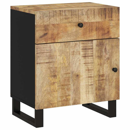 Comodino 50x33x60cm Legno Massello di Mango e Legno Multistrato