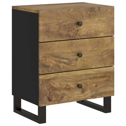 Comodino 50x33x62cm Legno Massello di Mango e Legno Multistrato