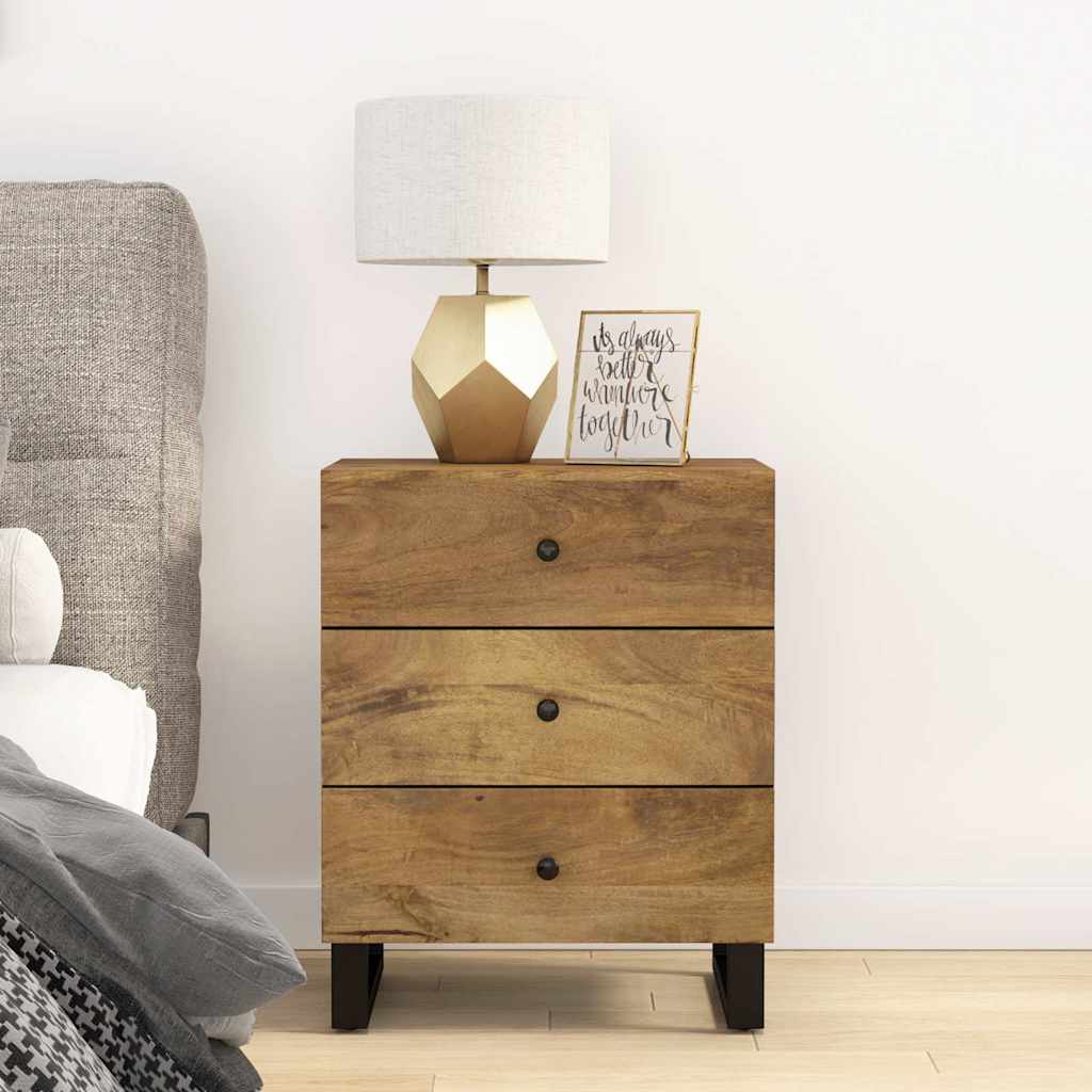 Comodino 50x33x62cm Legno Massello di Mango e Legno Multistrato | homemem39