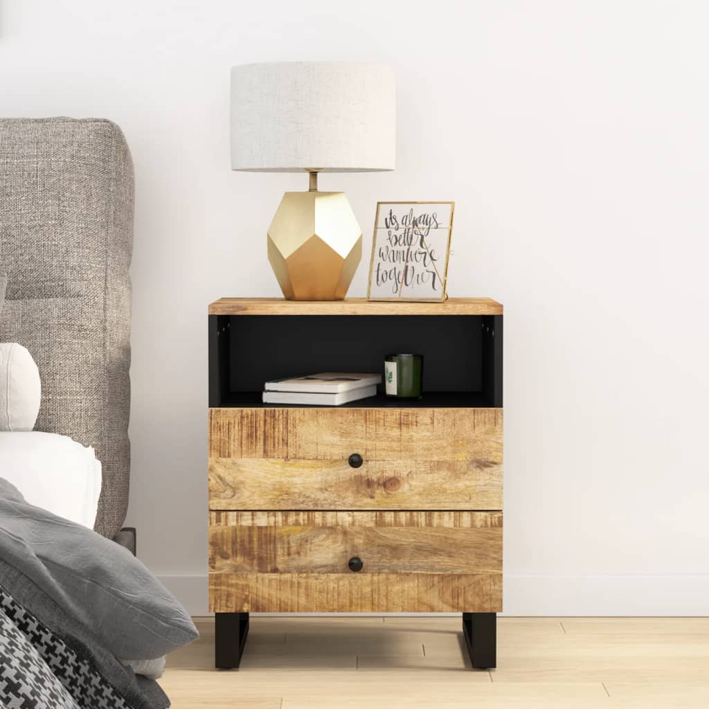Comodino 50x33x62cm Legno Massello di Mango e Legno Multistrato | homemem39