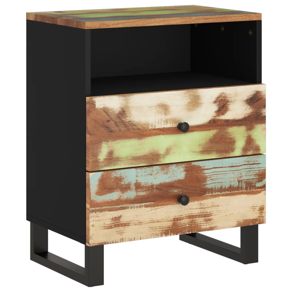 Comodino 50x33x62cm Legno Massello Recupero e Legno Multistrato | homemem39