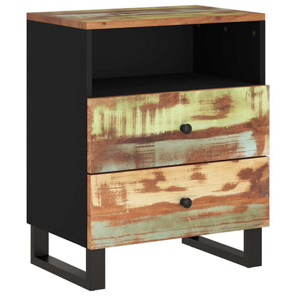 Comodino 50x33x62cm Legno Massello Recupero e Legno Multistrato