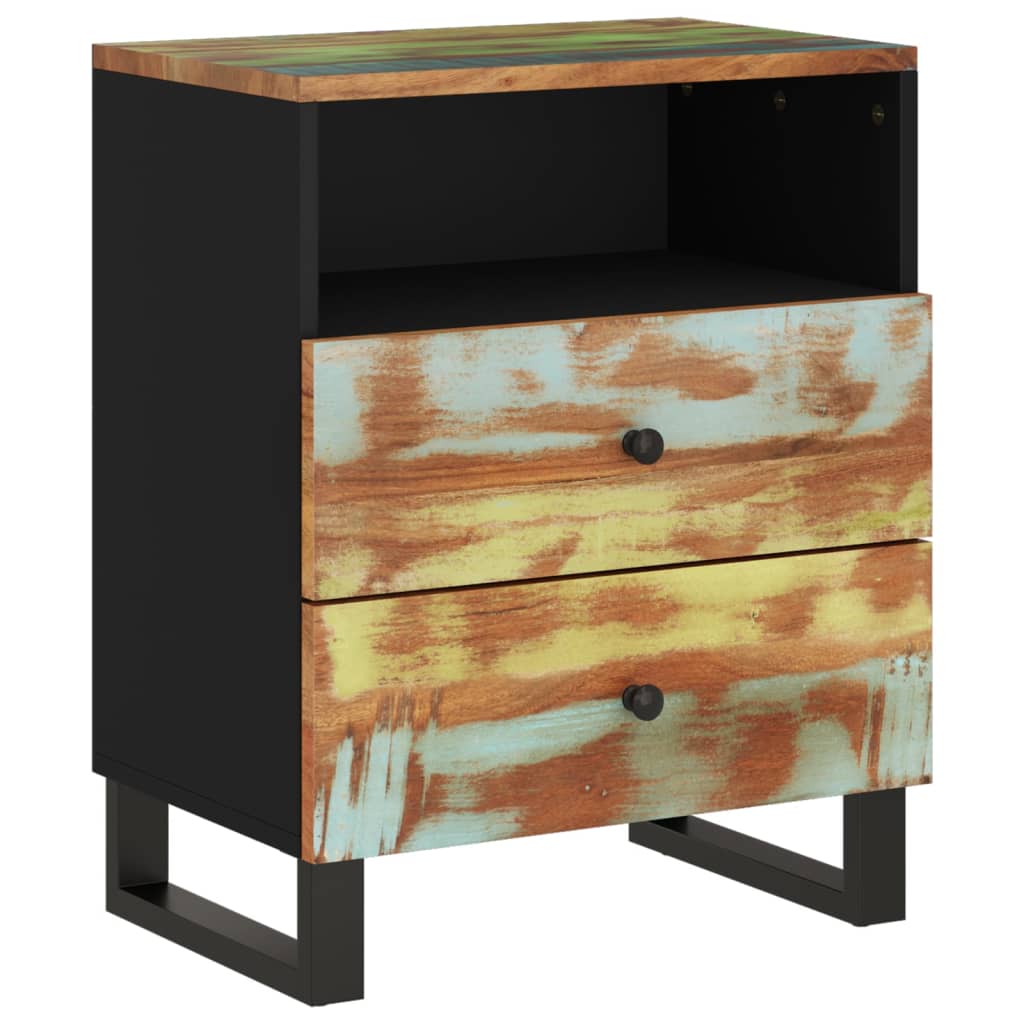 Comodino 50x33x62cm Legno Massello Recupero e Legno Multistrato | homemem39