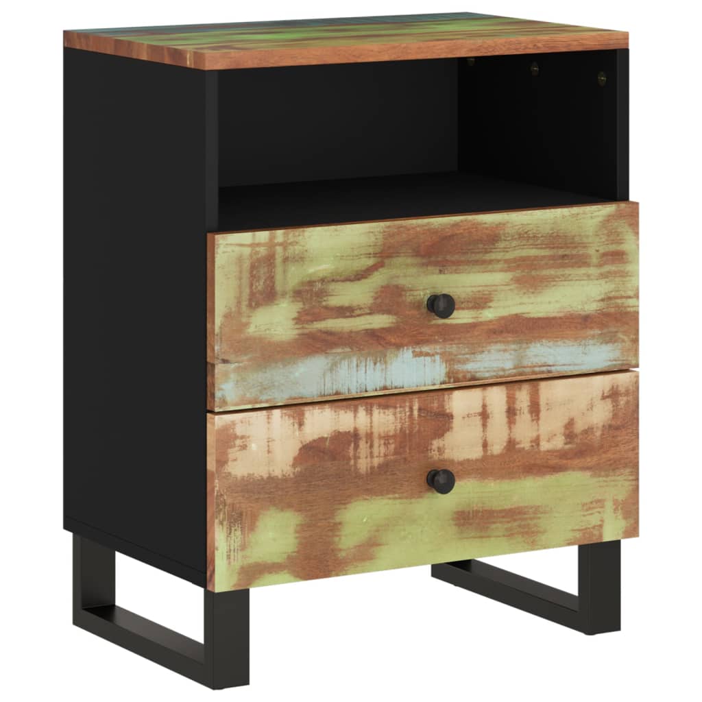 Comodino 50x33x62cm Legno Massello Recupero e Legno Multistrato | homemem39