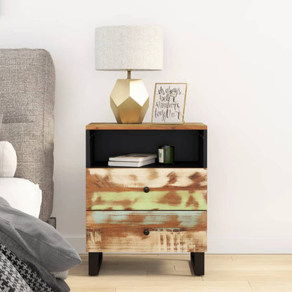Comodino 50x33x62cm Legno Massello Recupero e Legno Multistrato | homemem39