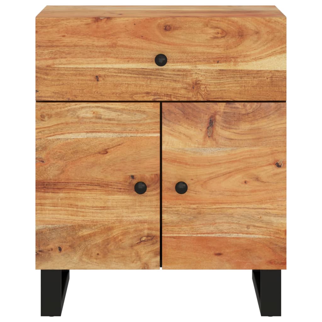Comodino 50x33x60 cm Legno Massello Acacia e Legno Multistrato - homemem39