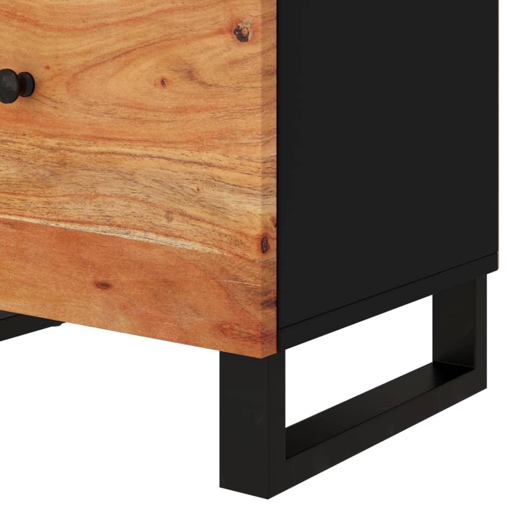 Comodino 50x33x60 cm Legno Massello Acacia e Legno Multistrato - homemem39
