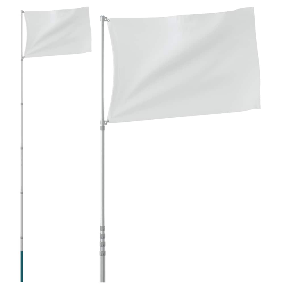 Asta Telescopica per Bandiere Argento 5,5 m in Alluminio | homemem39