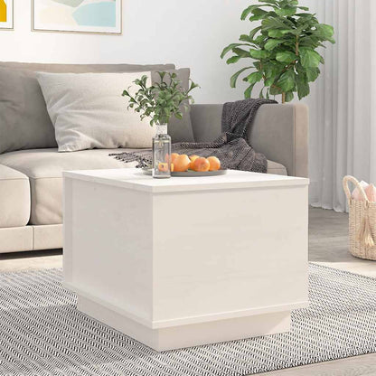 Tavolino da Salotto Bianco 40x50x35 cm Legno Massello di Pino | homemem39