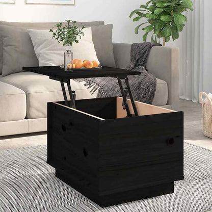 Tavolino da Salotto Nero 40x50x35 cm Legno Massello di Pino | homemem39
