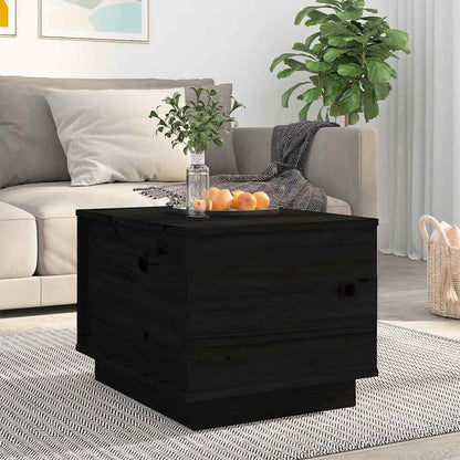 Tavolino da Salotto Nero 40x50x35 cm Legno Massello di Pino | homemem39