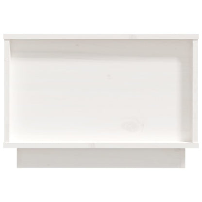 Tavolino da Salotto Bianco 60x50x35 cm Legno Massello di Pino | homemem39
