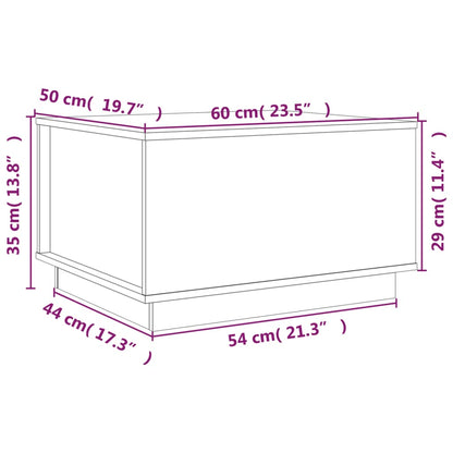Tavolino da Salotto Bianco 60x50x35 cm Legno Massello di Pino | homemem39