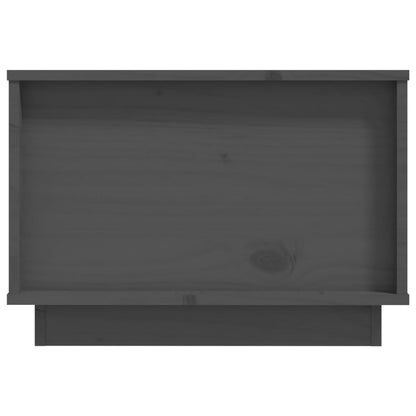 Tavolino da Salotto Grigio 60x50x35 cm Legno Massello di Pino
