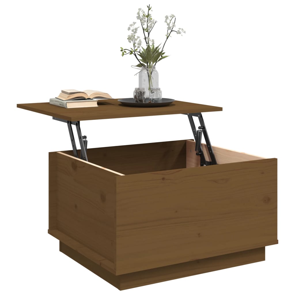 Tavolino da Salotto ambra 60x50x35 cm in Legno Massello di Pino | homemem39