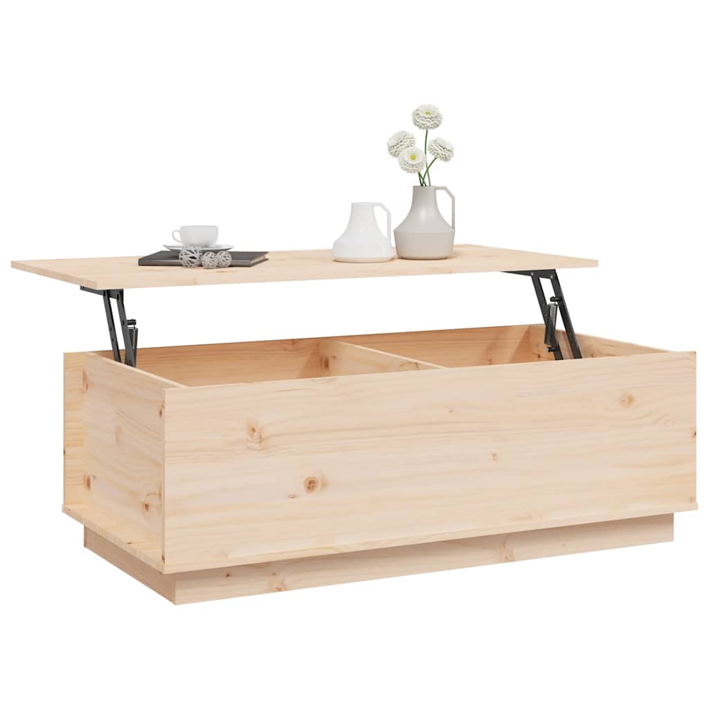 Tavolino da Salotto 100x50x35 cm in Legno Massello di Pino | homemem39