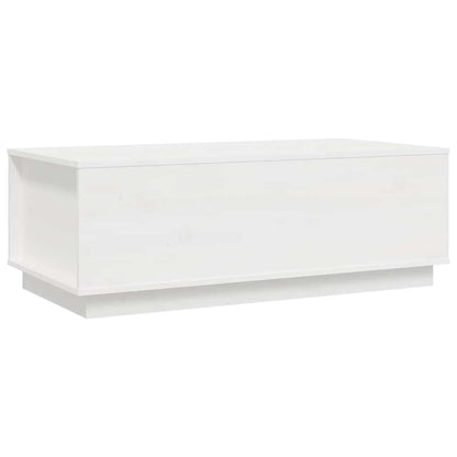 Tavolino da Salotto Bianco 100x50x35 cm Legno Massello di Pino | homemem39