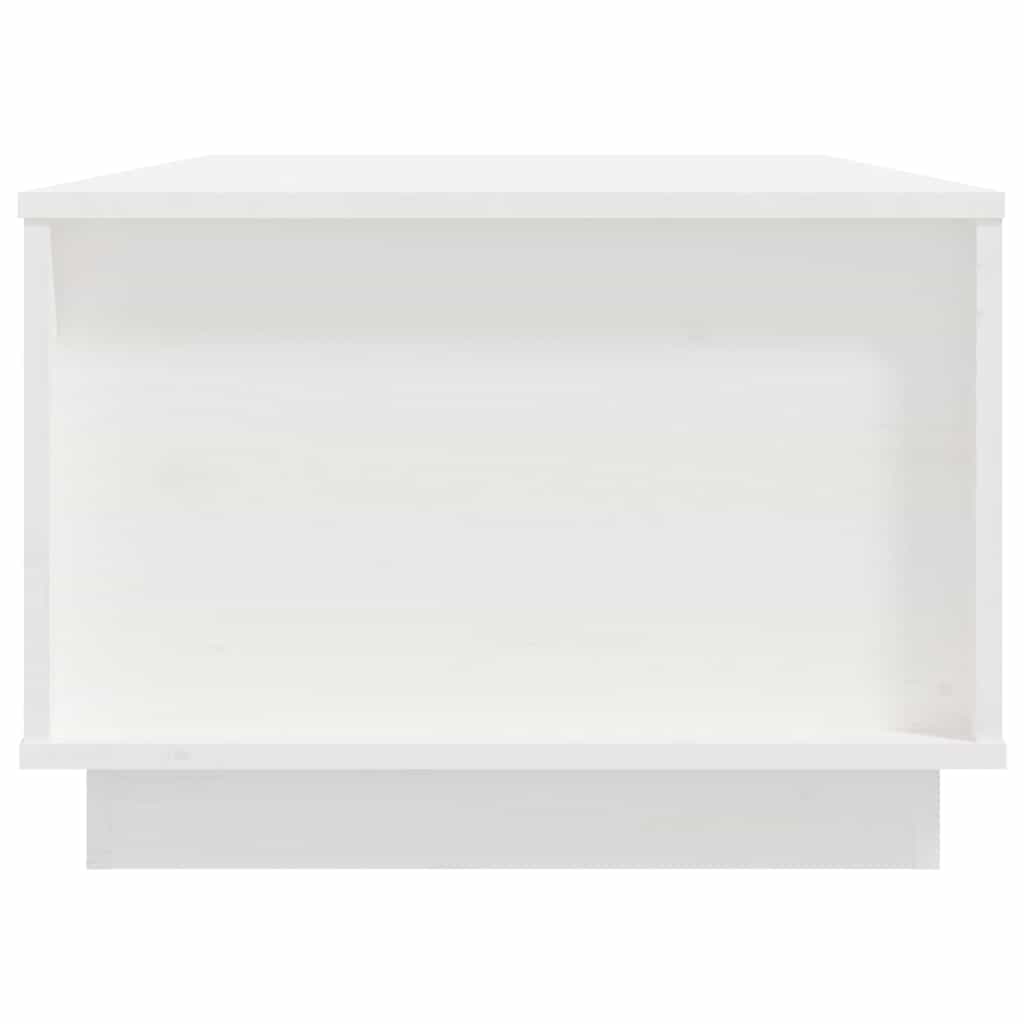 Tavolino da Salotto Bianco 100x50x35 cm Legno Massello di Pino | homemem39