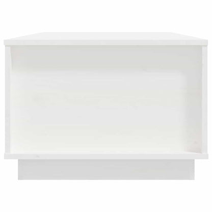 Tavolino da Salotto Bianco 100x50x35 cm Legno Massello di Pino | homemem39