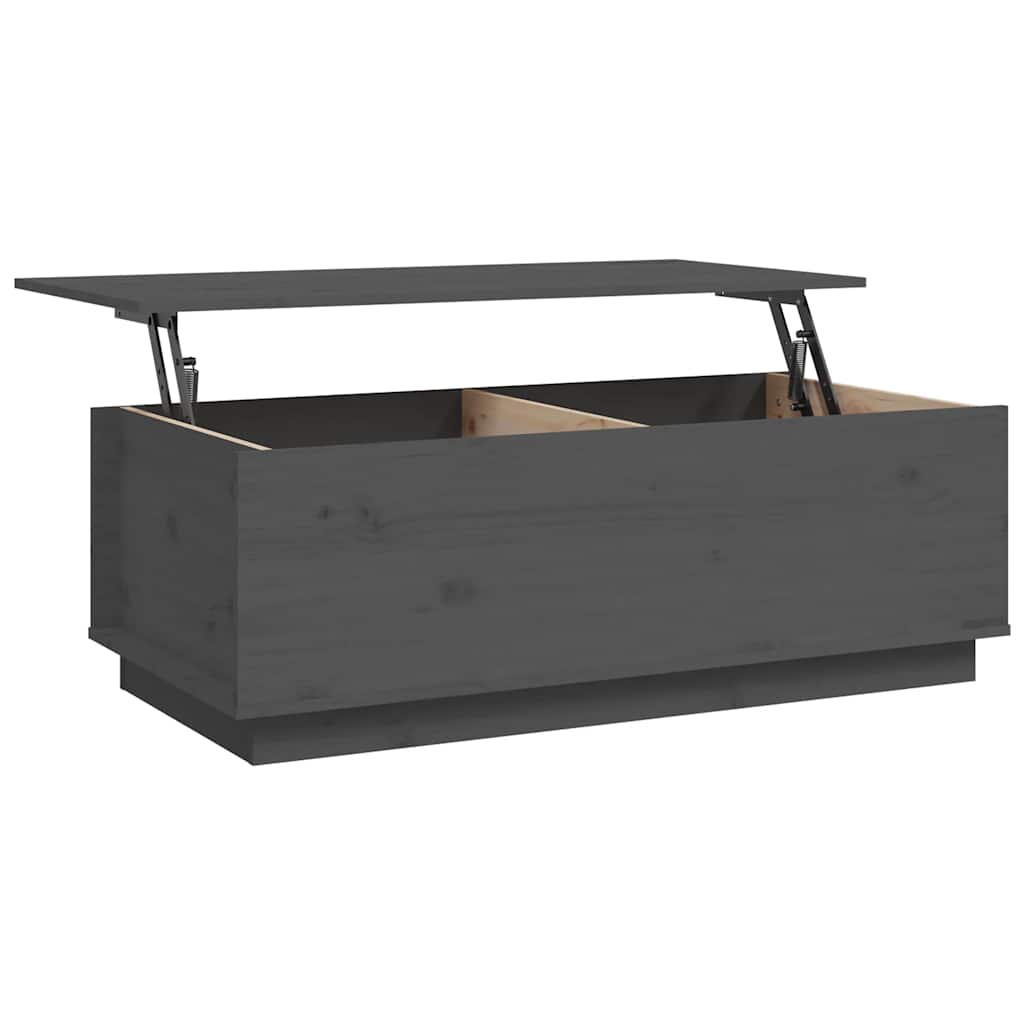 Tavolino da Salotto Grigio 100x50x35 cm Legno Massello di Pino