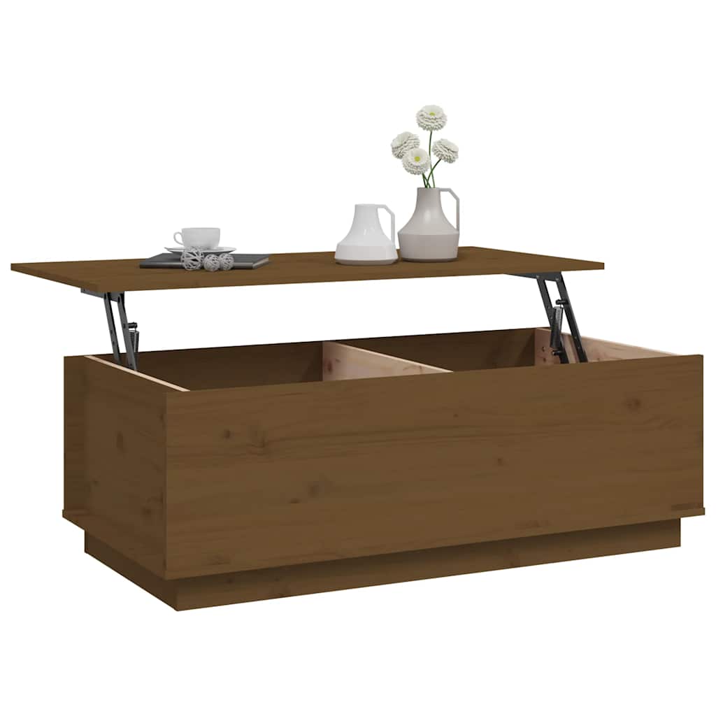 Tavolino da Salotto ambra 100x50x35 cm Legno Massello di Pino | homemem39