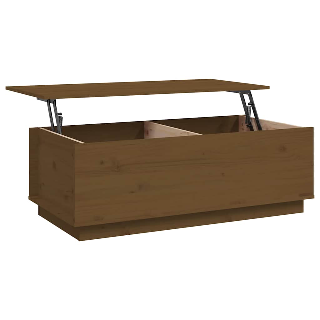 Tavolino da Salotto ambra 100x50x35 cm Legno Massello di Pino | homemem39