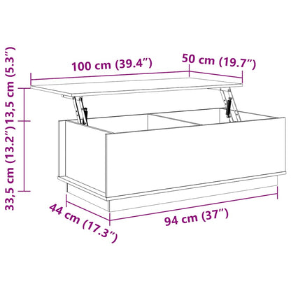 Tavolino da Salotto ambra 100x50x35 cm Legno Massello di Pino | homemem39