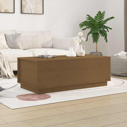 Tavolino da Salotto ambra 100x50x35 cm Legno Massello di Pino | homemem39