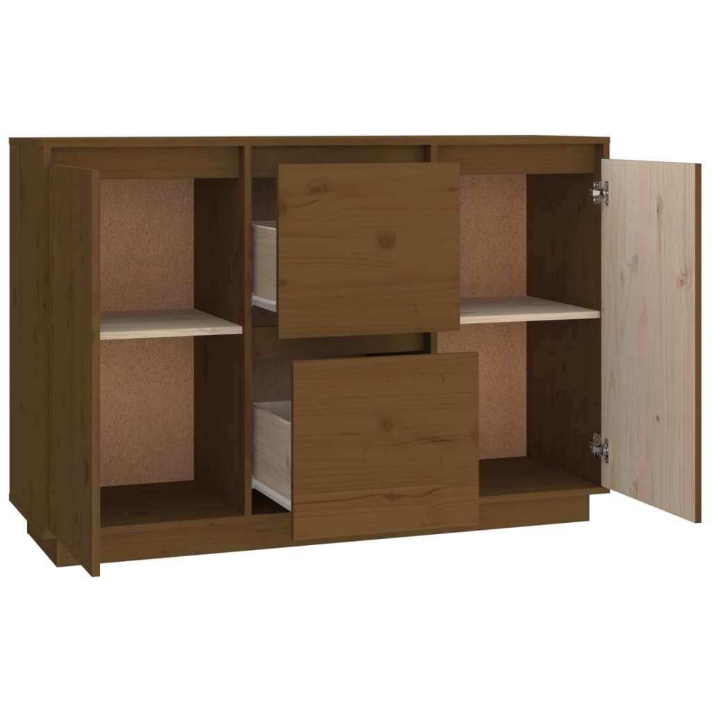 Credenza Marrone ambra 111x34x75 cm in Legno Massello di Pino - homemem39