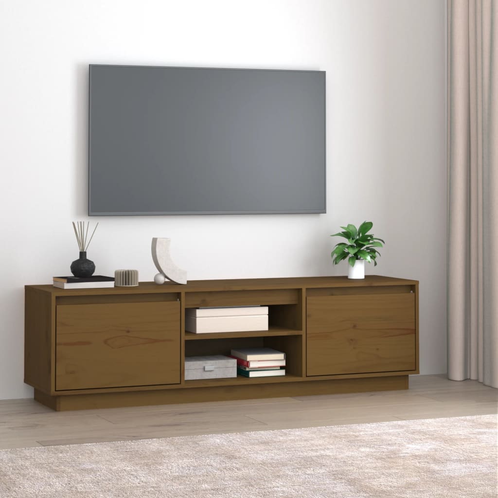 Mobile Porta TV ambra 140x35x40 cm in Legno Massello di Pino - homemem39