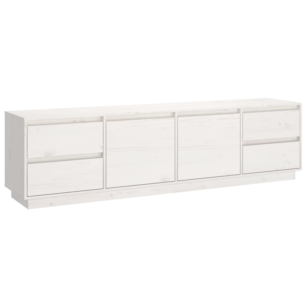 Mobile Porta TV Bianco 176x37x47,5 cm in Legno Massello di Pino - homemem39