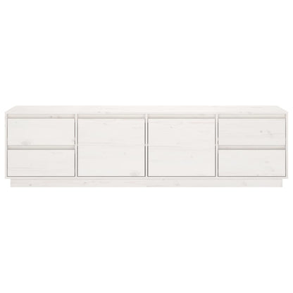Mobile Porta TV Bianco 176x37x47,5 cm in Legno Massello di Pino - homemem39